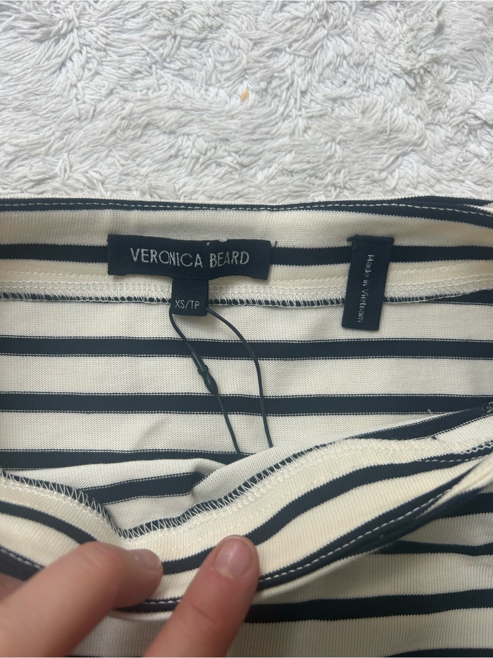 NWT Veronica Beard limited edition hovey embroidered stripe top - Picture 9 of 10